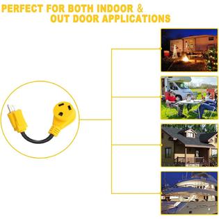 Win Win S7 Rv Camper Cord Adapter 15a 5 15p Male To 30a Tt 30r Female 3 Prong Connector inch Y2 A