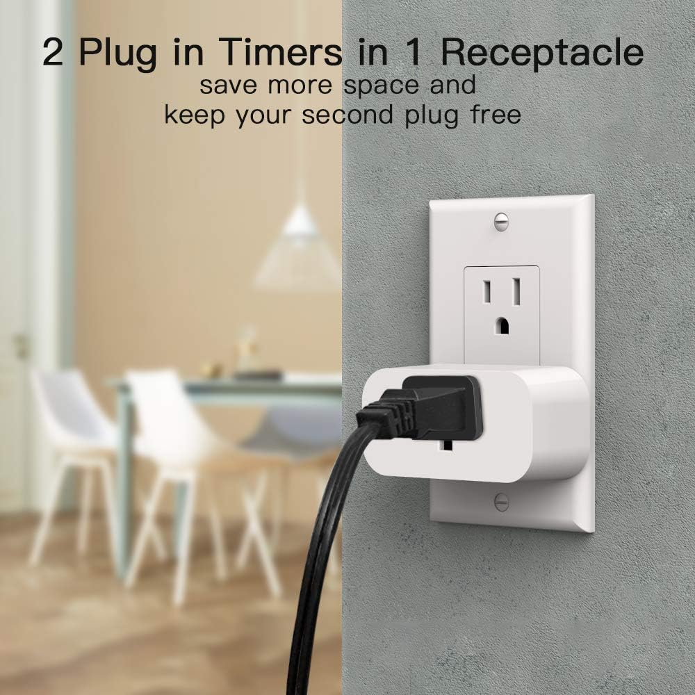 Treatlife Smart Plug 4 Pack, Treatlife 7 Day Heavy Duty Programmable Timer, Works with Alexa and Google Assistant, 1800W 15A Smart Home W