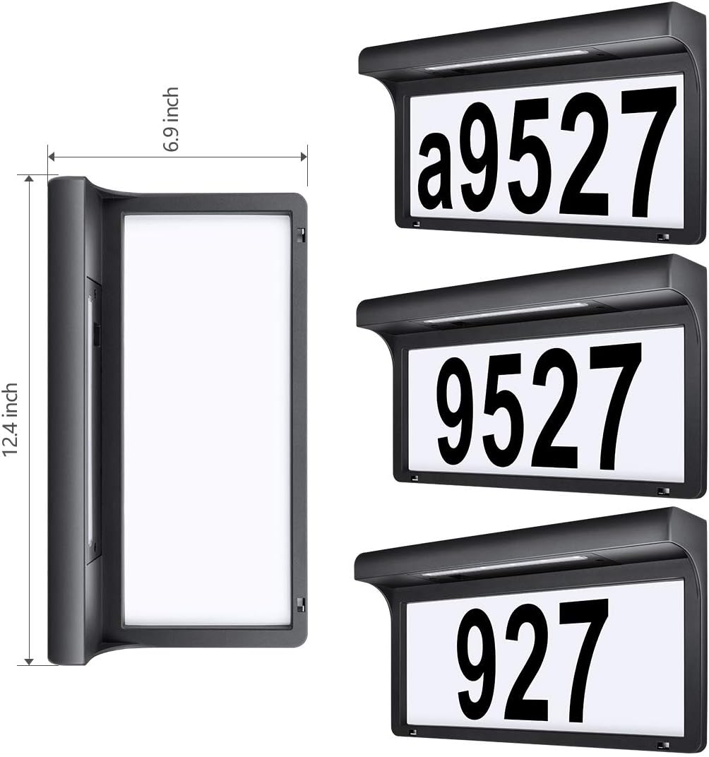 Leidrail House Numbers Solar Powered Address Sign Led Illuminated Outdoor Metal Plaque Lighted Up For Home Yard Street Leidrail House Numbers Solar Powered, Outdoor Lighted House Numbers