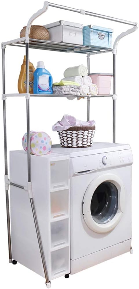 No Hershii Over The Toilet Storage Shelf Bathroom Space Saving Organizer  Rack Adjustable Stand 2-Tier Wire Shelving Units with Clo