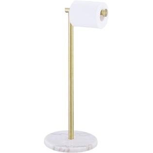 KES Home KES Gold Toilet Paper Holder Stand Tissue Roll Holder with Modern  Marble Base, SUS304 Stainless Steel Brushed Brass Finish BPH2