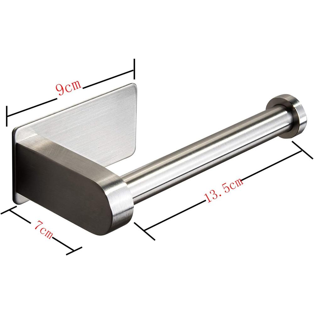 YIGII Self Adhesive Toilet Paper Holder - Bathroom Toilet Paper Holder Stand no Drilling Stainless Steel Brushed