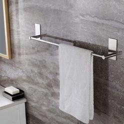Taozun Towel Bar Self Adhesive 27.55-Inch Bathroom Brushed SUS 304 Stainless Steel Bath Wall Shelf Rack Hanging Towel Stick On Sticky