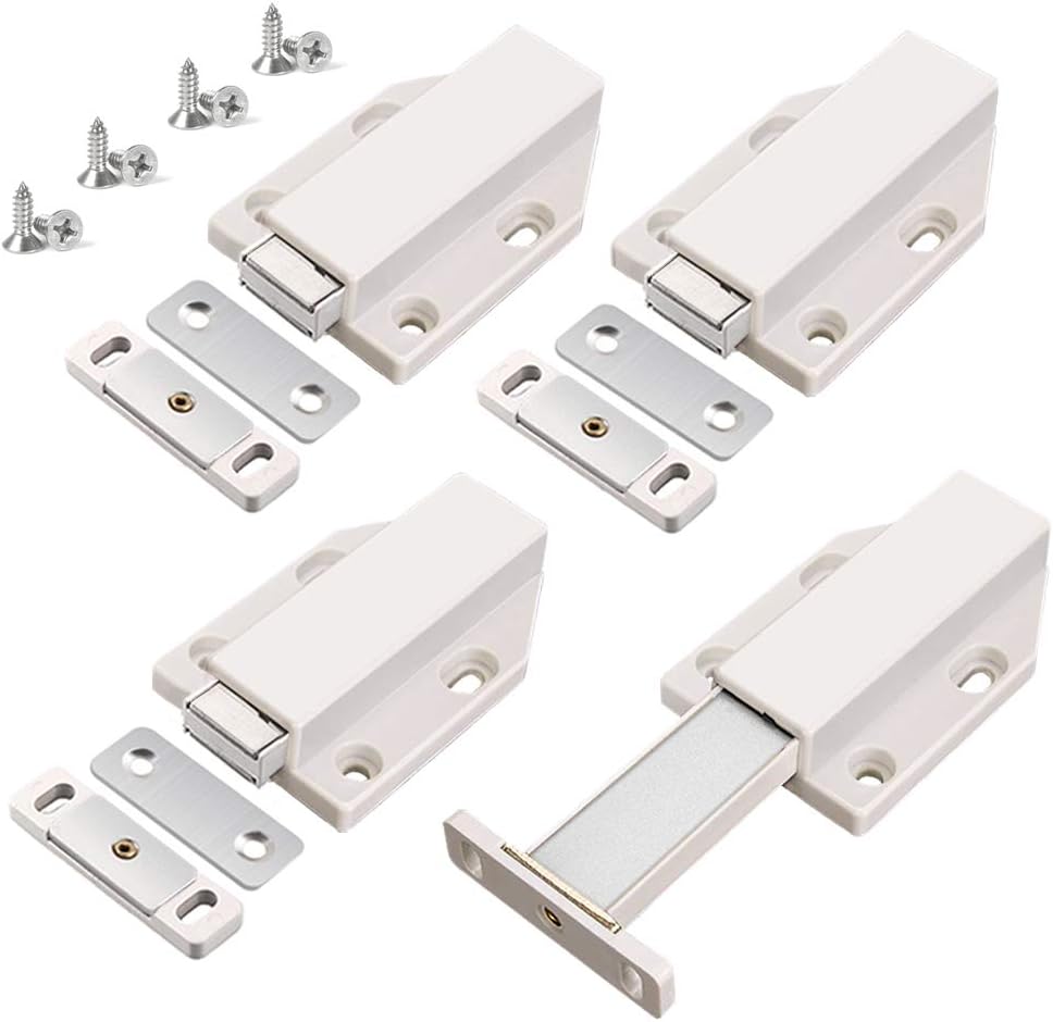 JIAYI Magnetic Push Latch Heavy Duty  4 Pack Push to Open Cabinet Hardware Magnetic Touch Latches for Large Door Push Release Latch K