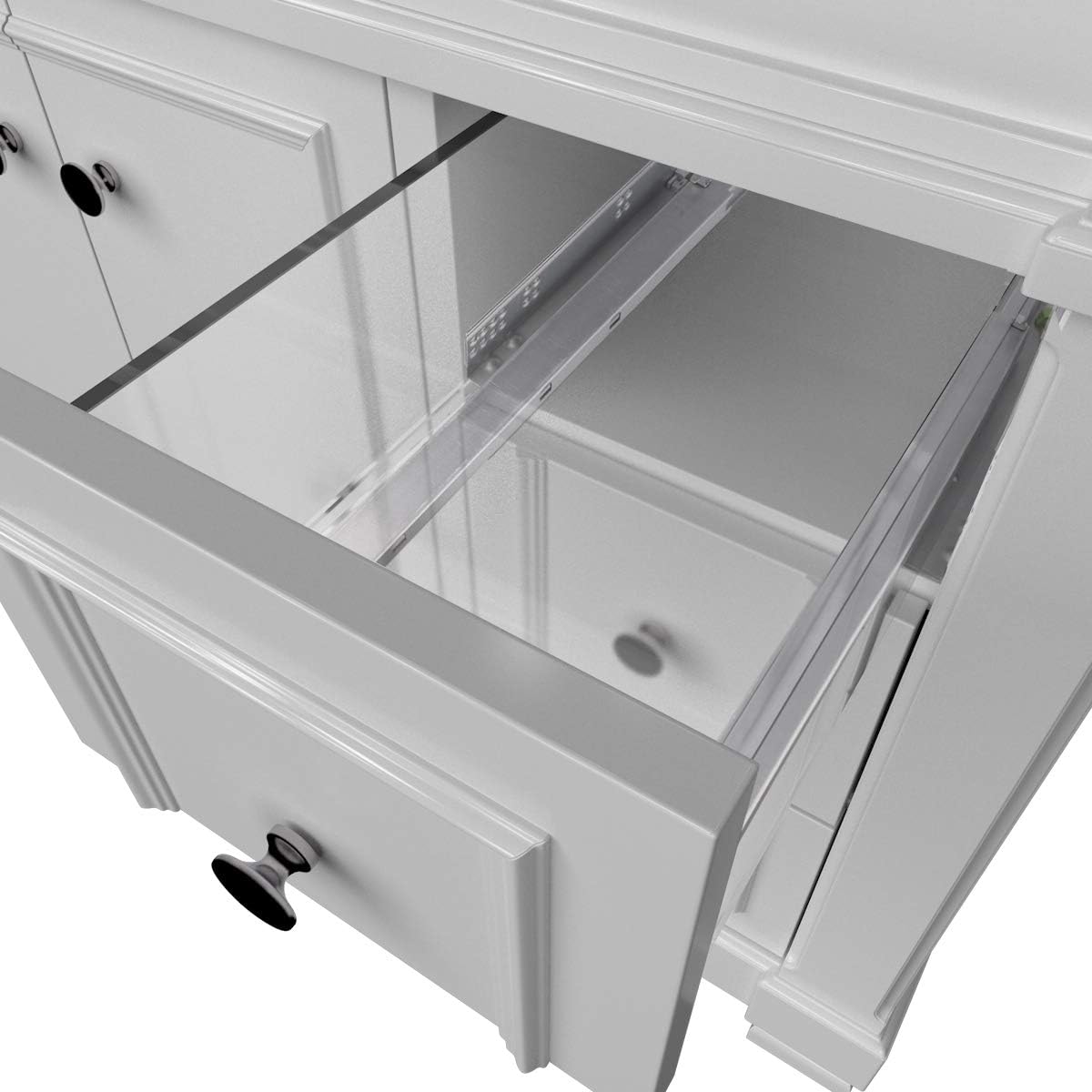 Probrico 1 Pair Self Soft Close Under/Bottom Rear Mounting Drawer Slides 18 inch Concealed Drawer Runners;Locking Devices;Rear Mounting
