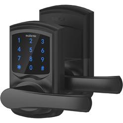 Signstek Digital Electronic Touchscreen Keypad Security Entry Door Lock for Left or Right Door Handle with Hidden Mechanical Key, Black