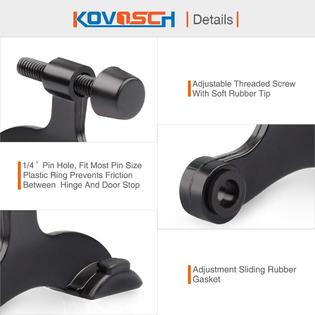 Kovosch 6 Pack Hinge Pin Door Stopper Black - Adjustable Heavy Duty Hinge Pin Door Stop with kovosch door stopper