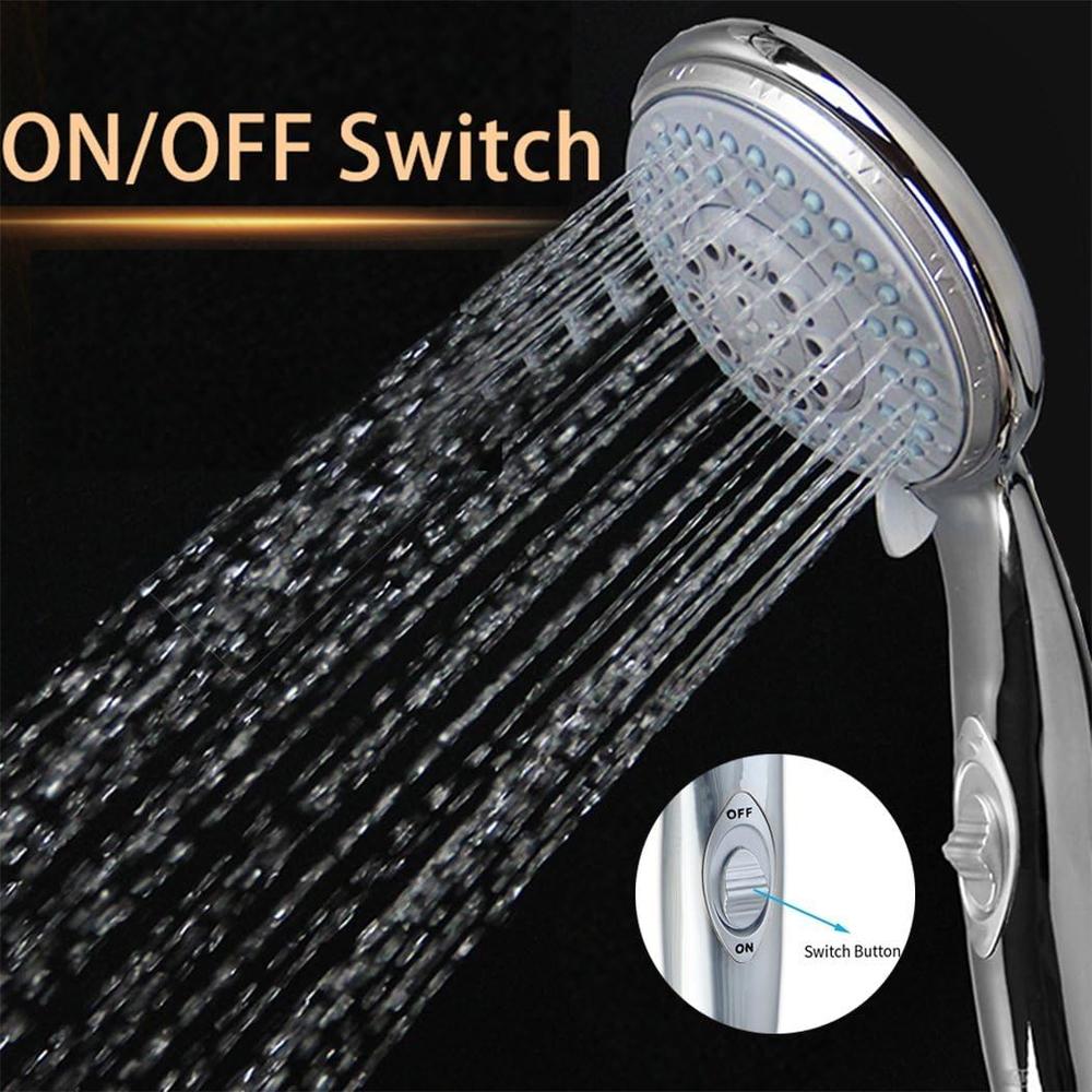 HauSun Handheld Shower Head with On/Off Switch - 5 Spray Settings 6.5 Feet Extra Long Hose High Pressure with Bathroom Faucet Kit - Un