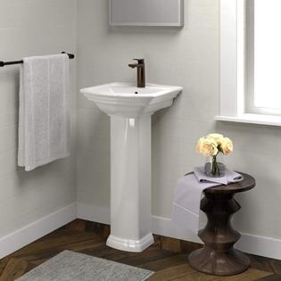 M Magnus Home Products Magnus Home Products Waycross 100 Vitreous China Pedestal Bathroom Sink M Magnus Home Products Magnus Home Products Waycross 100 Vitreous China Pedestal Bathroom Sink