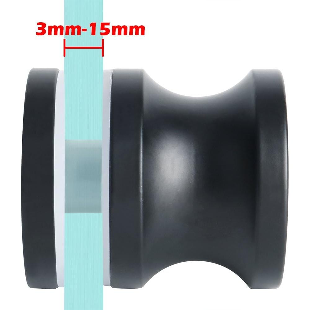 Alise Solid SUS304 Stainless Steel Single Sided Shower Glass Door Knob Handle Pull 1-3/5Inch Dia,L9005-B Matte Black