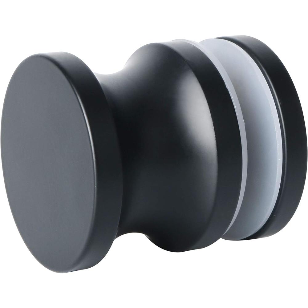 Alise Solid SUS304 Stainless Steel Single Sided Shower Glass Door Knob Handle Pull 1-3/5Inch Dia,L9005-B Matte Black