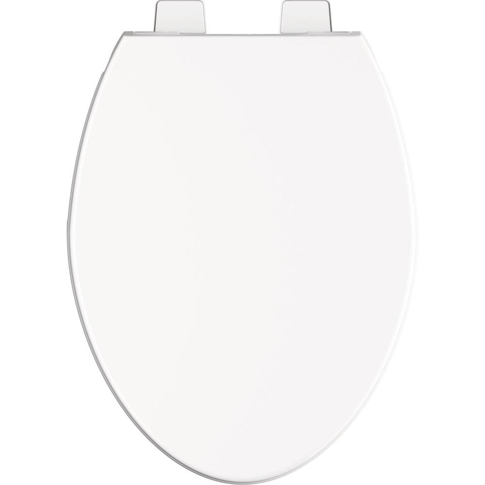 Delta Faucet Morgan Elongated Slow-Close White Toilet Seat with Non-Slip Seat Bumpers, White 811903-WH