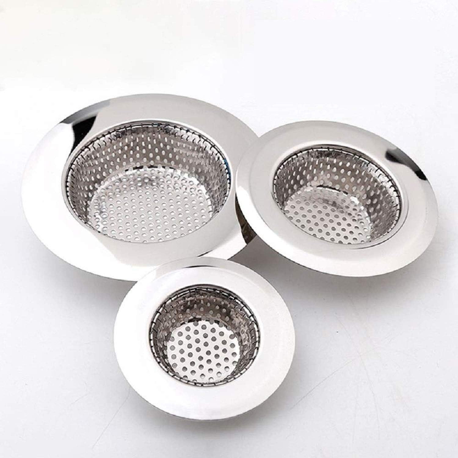 Teklingo Zp Drain Hair Catcher(3 Pack), Shower Drain Cover for Bathtub,  Kitchen Sink Strainer, Stainless Steel Bathroom Sink, Drain Stopper