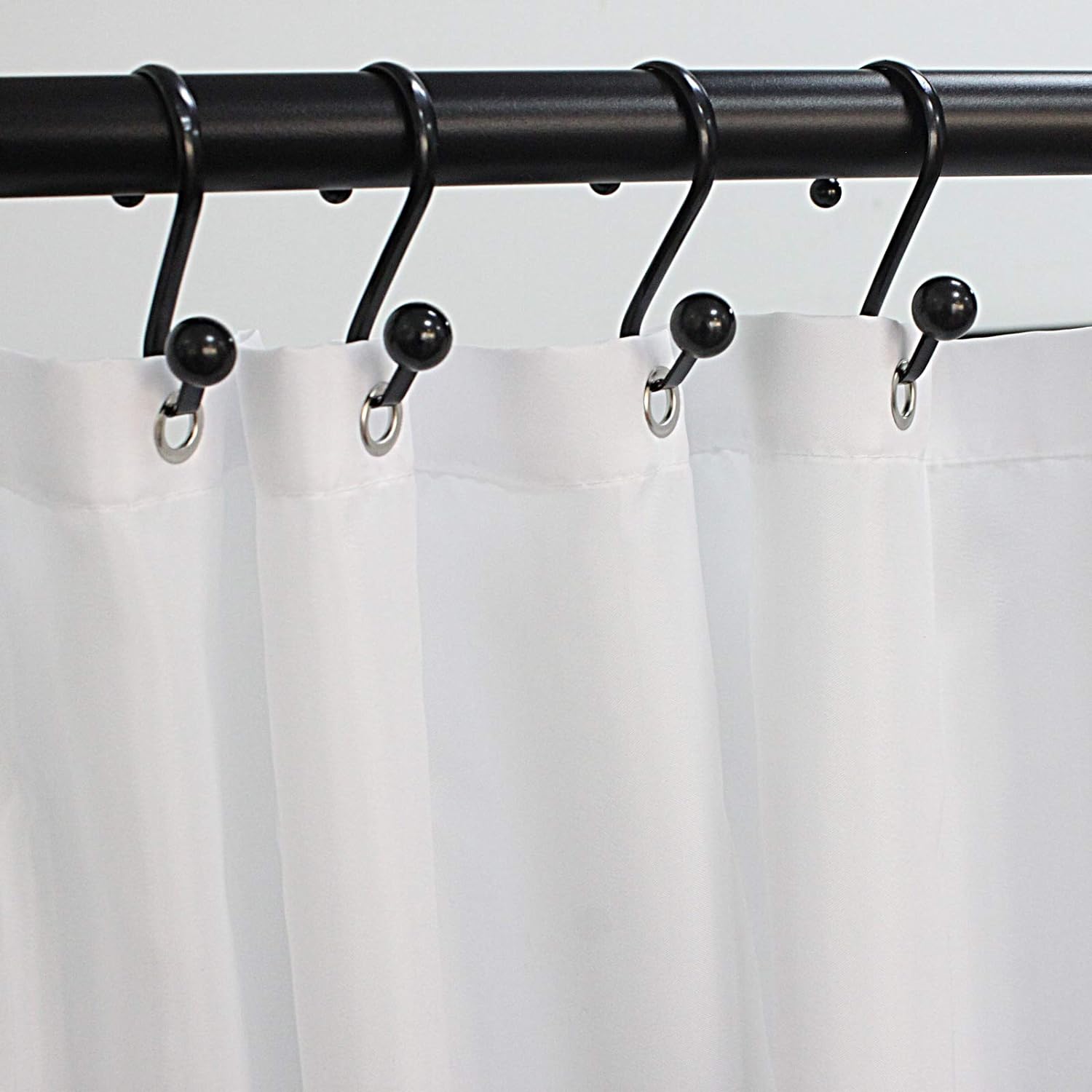 Finros Shower Curtain Rings Durable, Shower Curtain Rings Silver