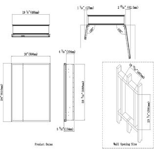 Fundin Aluminum Medicine Mirror Cabinet For Bathroom Recess Installation Only With Double Sided Mirror Door Inch X 24 Inch With A Fundin Aluminum Medicine Mirror Cabinet For Bathroom Recess Installation Only With Double Sided Mirror Door Inch X 24 Inch With A