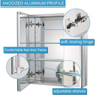 Fundin Aluminum Medicine Mirror Cabinet For Bathroom Recess Installation Only With Double Sided Mirror Door Inch X 24 Inch With A Fundin Aluminum Medicine Mirror Cabinet For Bathroom Recess Installation Only With Double Sided Mirror Door Inch X 24 Inch With A