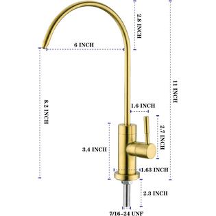 Anpean Drinking Water Faucet, Lead-Free, SUS304 Stainless Steel Kitchen Water Filter Faucet for Reverse Osmosis and Water Filtration S