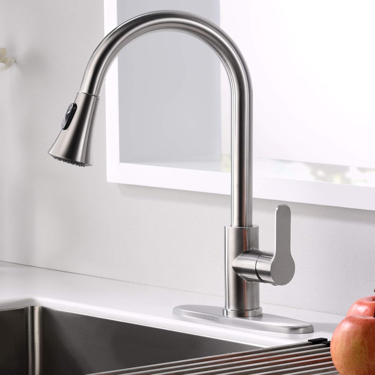 AMAZING FORCE Brushed Nickel Kitchen Faucet with Pull ...