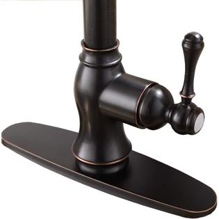 Shaco Antique Single Handle Pull Down Sprayer Oil Rubbed Bronze Kitchen  Faucet, Kitchen Faucet Bronze with Deck Plate