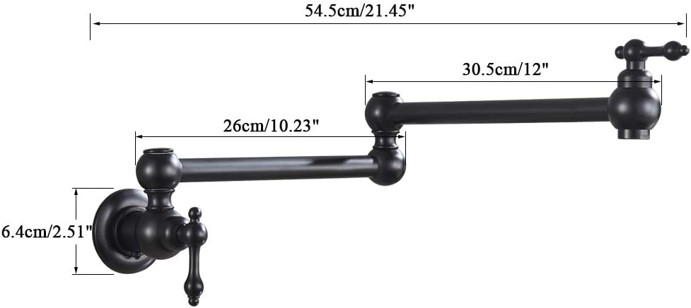 senlesen senlesen Brushed Gold Pot Filler Folding Stretchable Pot Filler  Double Joint Swing Arm Kitchen Faucet Wall Mount