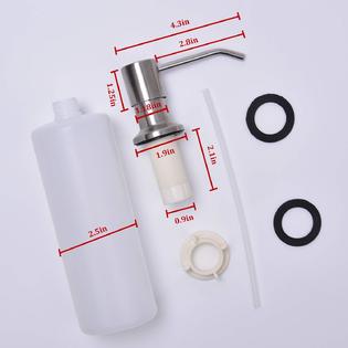 JiuXing 500ml Kitchen Sink Soap Dispenser, Stainless Steel Pump Head Lotion Dispenser for Kitchen Sink, Replacement Liquid soap Bottle