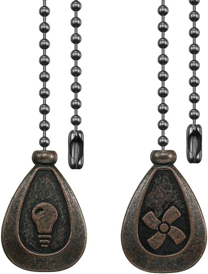 Generic Ish09 M960772mn Dotlite Bronze Ceiling Fan Pull Chain Set Decorative Pendant Extension 12 Inches Lighting Generic Ish09 M960772mn Dotlite Bronze, Ceiling Fan Pulls