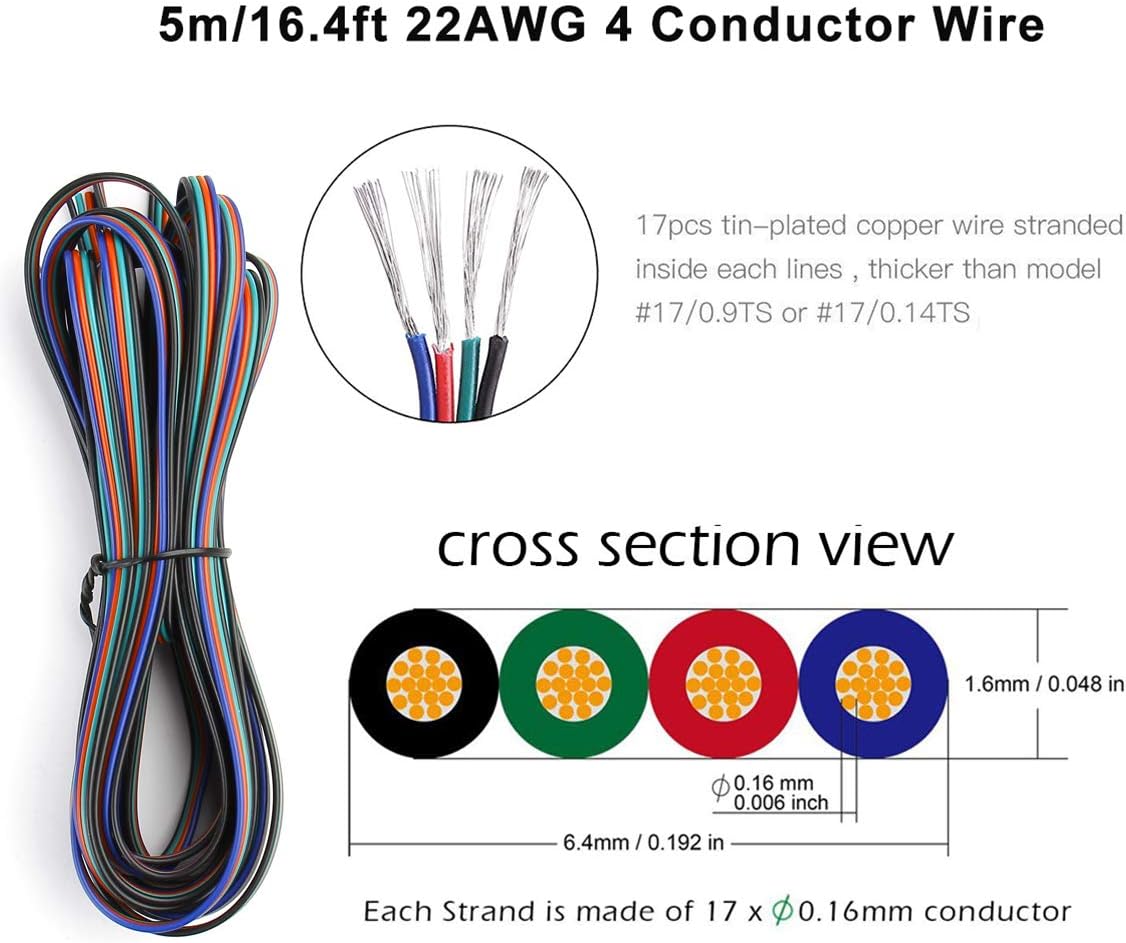 SUPERNIGHT 10 Pack 4 Pin LED Connector for Waterproof 10mm RGB 5050 LED Strip Lights, Strip to Wire Quick Connection Without Stripping, In Carling Switch Wiring Diagram Sears