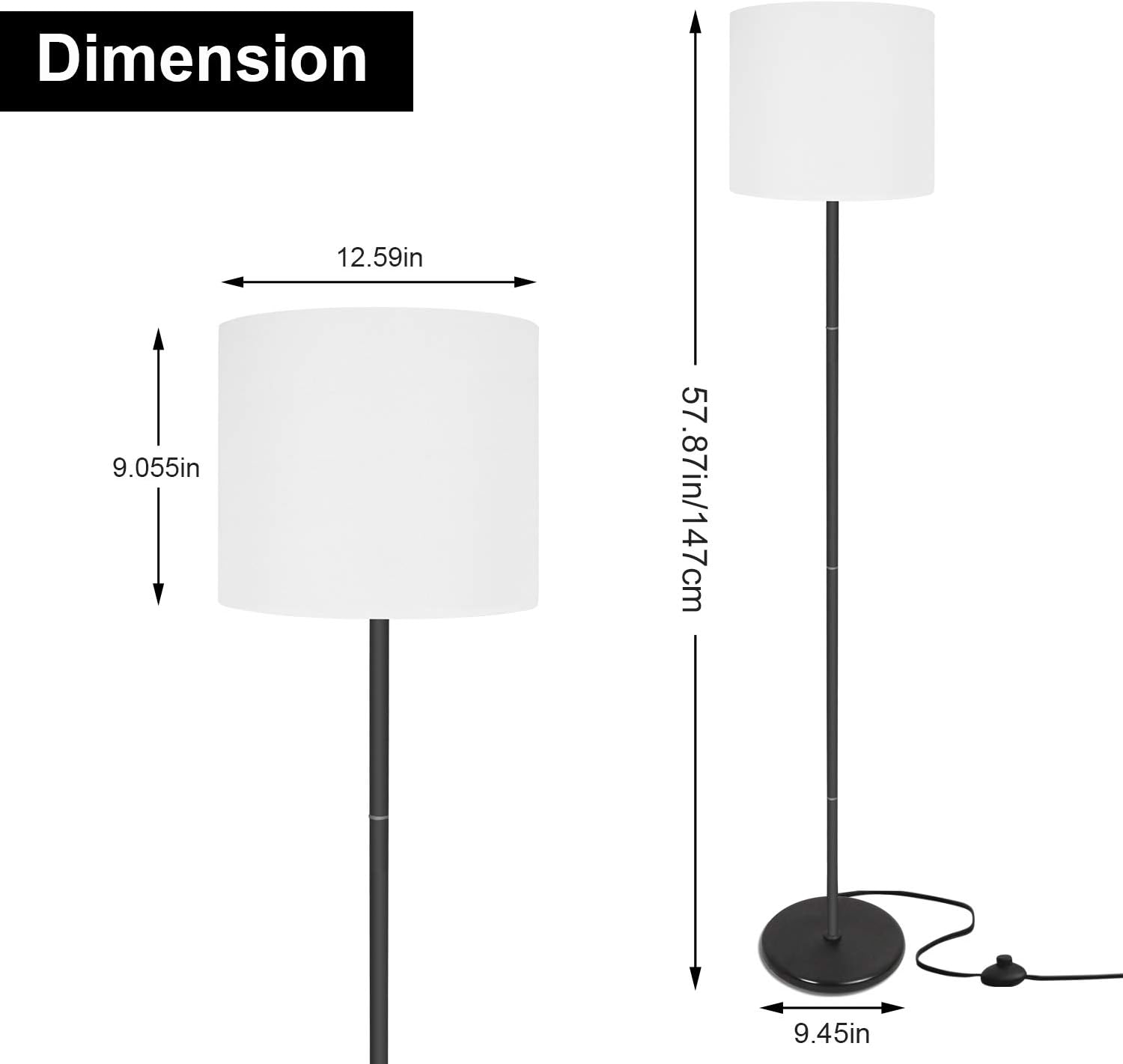 Ambimall Led Floor Lamp Simple Design Modern With Shade Lamps For Living Room Bedroom Office Dining Kitchen Whi Ambimall Led Floor Lamp Simple Design, Led Floor Lamps For Living Room