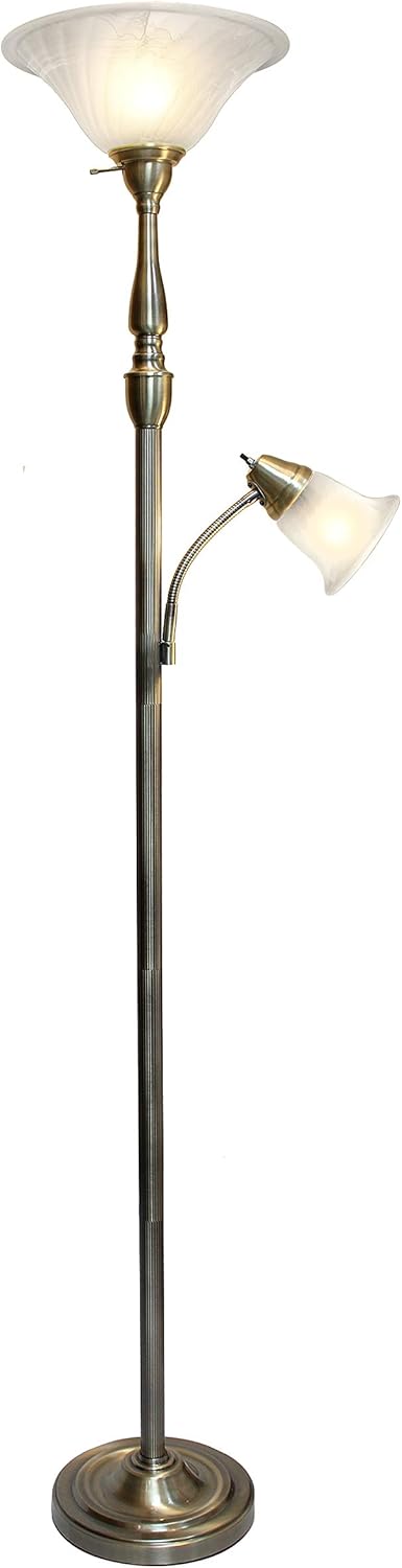 Lighting Enterprises F 6588 Antique Brass Pharmacy With Napoleon Tent Floor Lamp Pharmacy With Napoleon Tent Floor Lamp, Portfolio Barada 61 In Bronze Floor Lamp