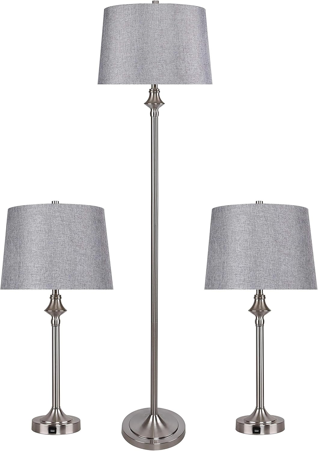 Grandview Gallery Set Of Two 28 5 Brushed Nickel Table Lamps Two 28 5 Brushed Nickel Table Lamps, Grandview Gallery Floor Lamps