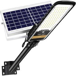 RuoKid 80W Solar Street Lights Outdoor Lamp, 84 LEDs 1500lm IP67 Light with Anti Broken Remote Control Mounting Bracket, Dusk to Dawn