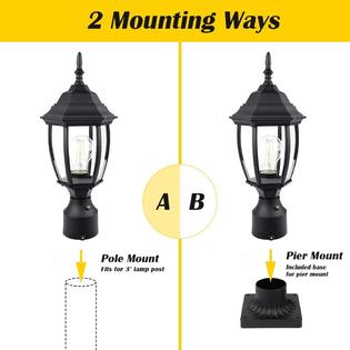 PARTPHONER PA1159WS Dusk to Dawn Outdoor Post Light with PARTPHONER PA1159WS Dusk to Dawn Outdoor Post Light with