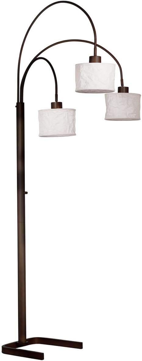 Bronze Boom Arc Floor Lamp With Linen Shade Bronze Boom Arc Floor Lamp With Linen Shade, Franklin Iron Works Arcos Bronze Arch Floor Lamp