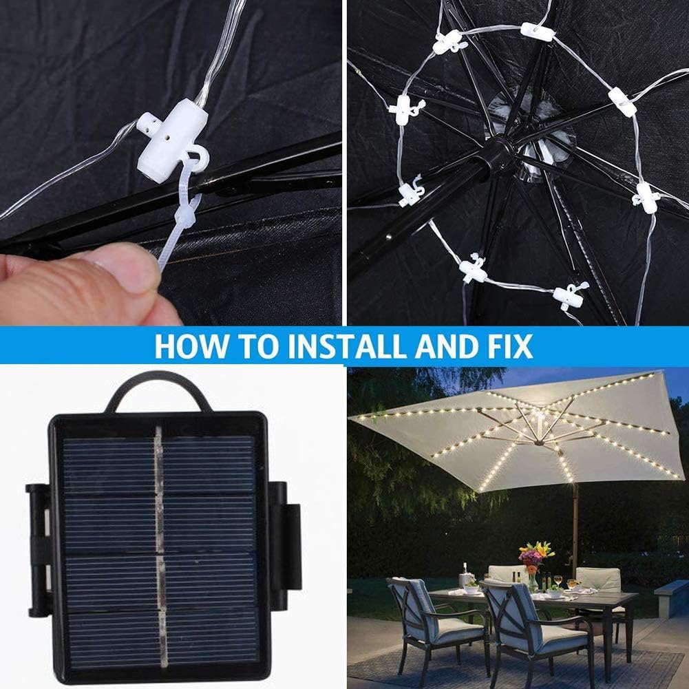 Horava Us Inc Ish09 M955887mn Solar Patio Umbrella Lights Outdoor Powered Waterproof With String For Beach Deck Horava Us Inc Ish09 M955887mn Solar, How To Add Lights Outdoor Umbrella