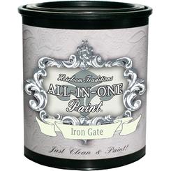 Heirloom Traditions Paint Iron Gate (Black), Finish-All-in-One Paint Sample- 8oz