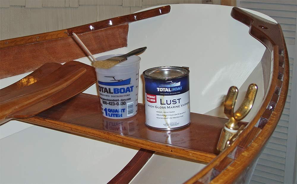 Totalboat Marine Varnish High Glosatte Finish For Wood Boats Outdoor Furniture Gloss Quart Totalboat Marine Varnish High, Marine Varnish For Outdoor Furniture
