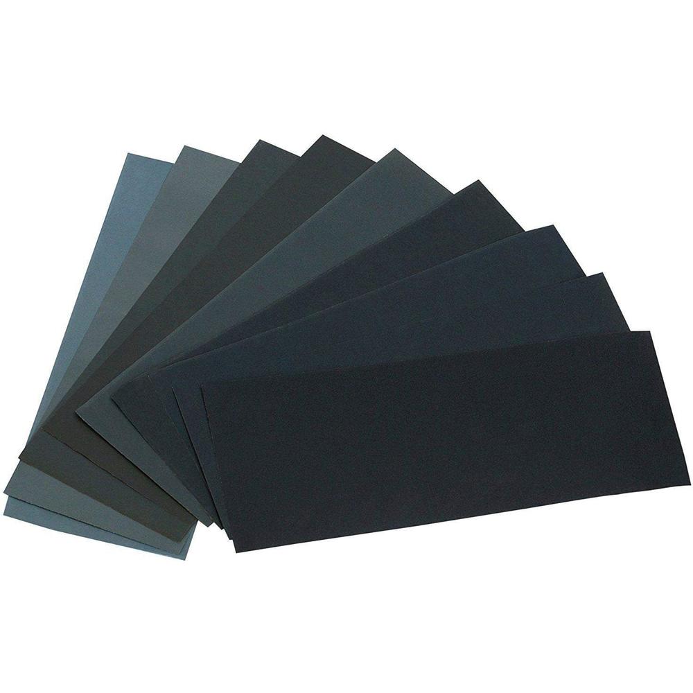 HSYMQ 24PCS Sand Paper Variety Pack Sandpaper 12 Grits Assorted for Wood Metal Sanding, Wet Dry Sandpaper 120/150/180/240/320/400/600