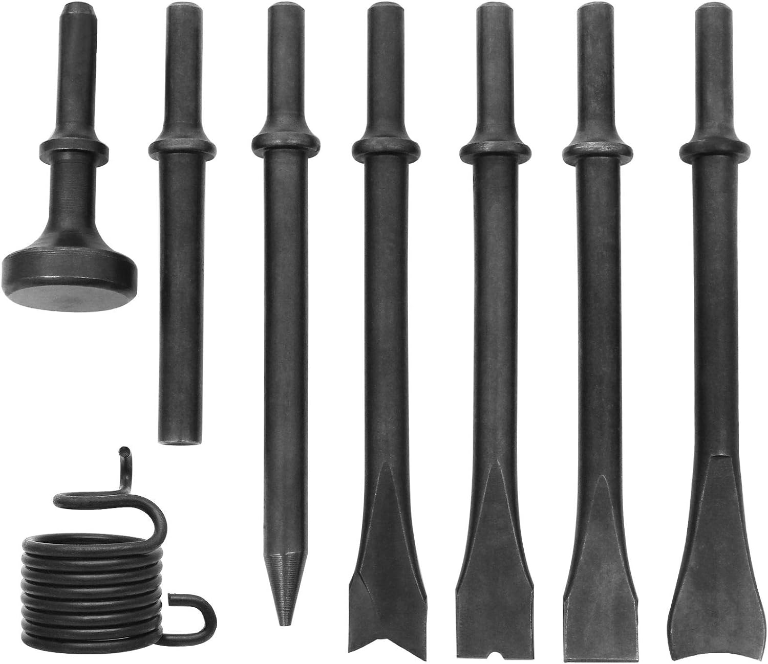 wencheng 8 PCS Heavy Duty Pneumatic Chisel Air Hammer Punch Chipping Bits Set Fit for 150/190/250 Air Hammer, Chipping Bits Set for Maso