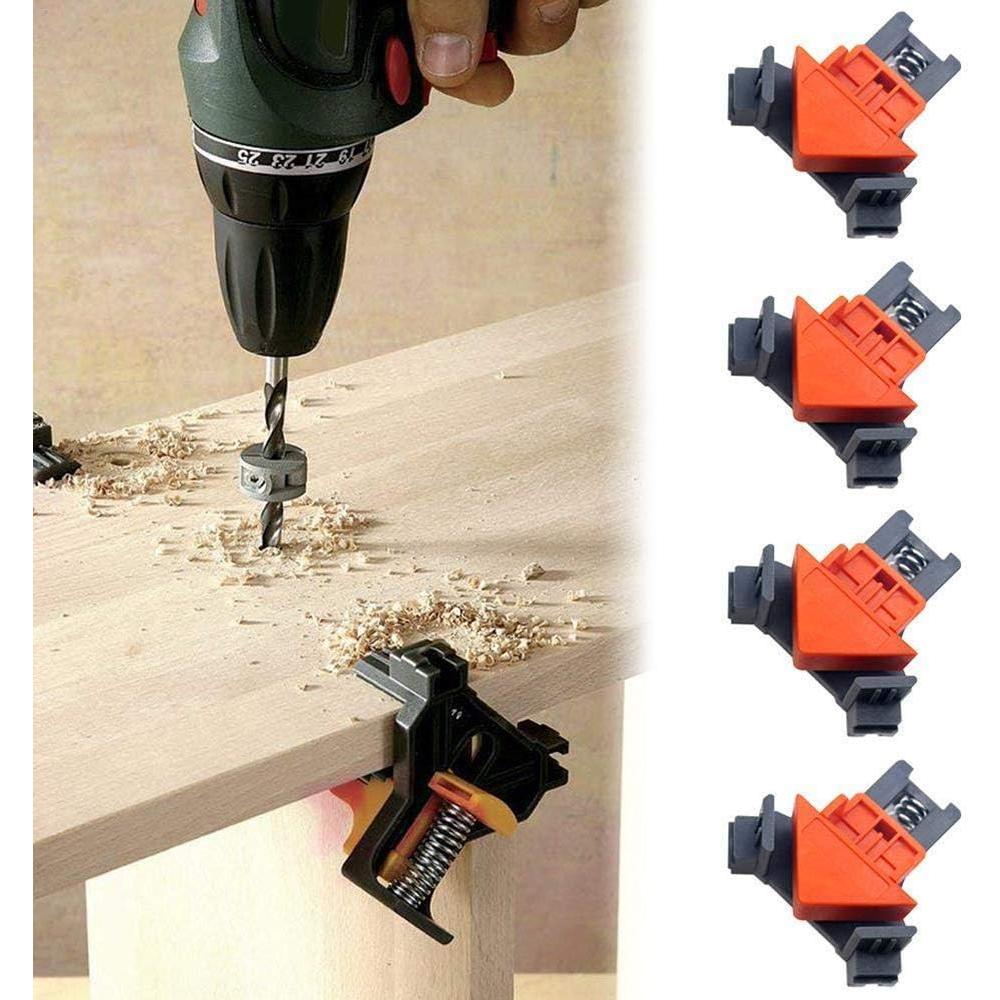 WISH HALLY WOOD Angle Clamps, 4PCS Right Angle Fixing Clip,Multi-function woodworking right angle clamp Adjustable Swing Corner Clamp, Corner C