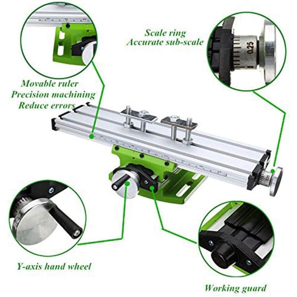 Linda Machinery Mini Milling Machine Work Table Vise Portable Compound Bench X-Y 2 Axis Adjustive Cross Slide Table , for Bench Drill Press 12.