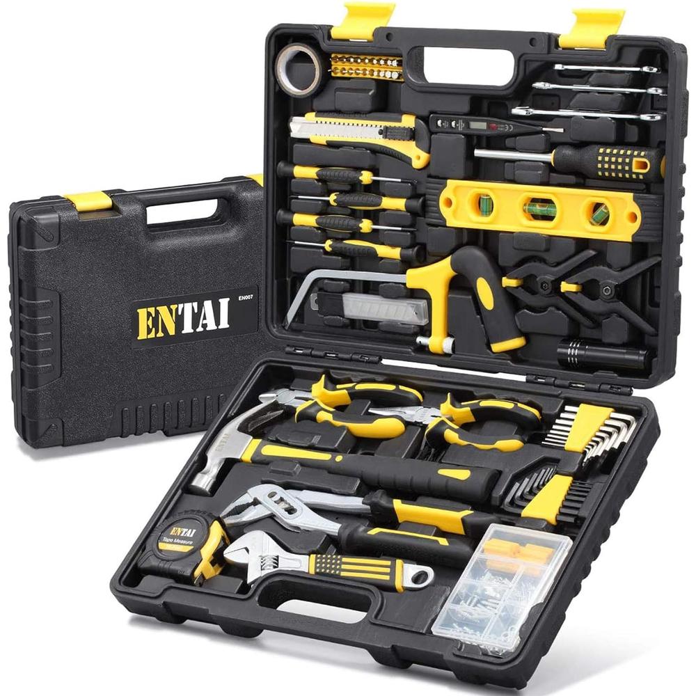 Entai 218-Piece Tool Kit for Home, General Household Hand Tool Set with Solid Carrying Tool Box, Home Repair Basic Tool Kit Sets for