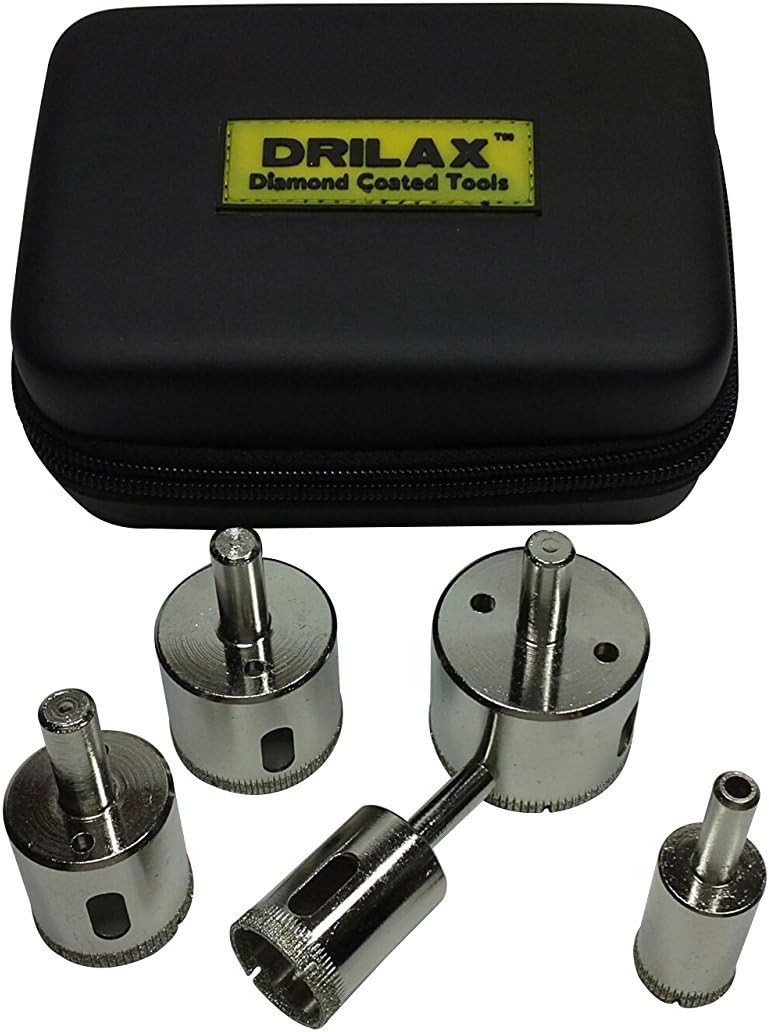 DRILAX Drilax Diamond Drill Bit Hole Saw Extra Tall Long Drilling Quartz  Granite Countertop Ceramic Porcelain Tile Glass 3/4, 1, 1 1/4