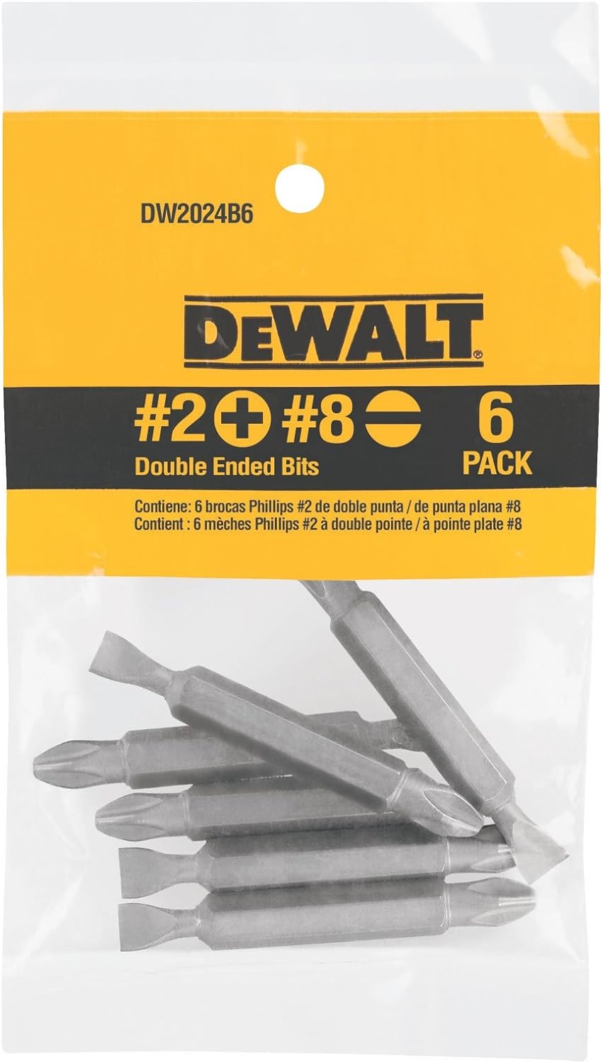 DEWALT Screwdriver Set, #2 Phillips / No. 8 Slotted Double Ended Bit, 6-Pack (DW2024B6)