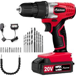 Avid Power 20V MAX Lithium Ion Cordless Drill, Power Drill Set with 3/8 inches Keyless Chuck, Variable Speed, 16 Position and 22pcs Drill