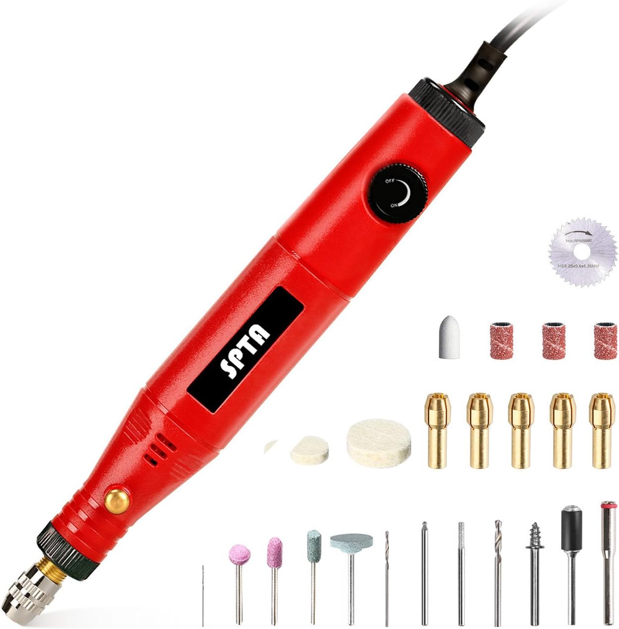 SPTA Electric Rotary Tool Kit, Mini Electric Grinder Set/Nail Drill Mini  Handle Electric Drill Grinding Engraving Pen Milling Trimm