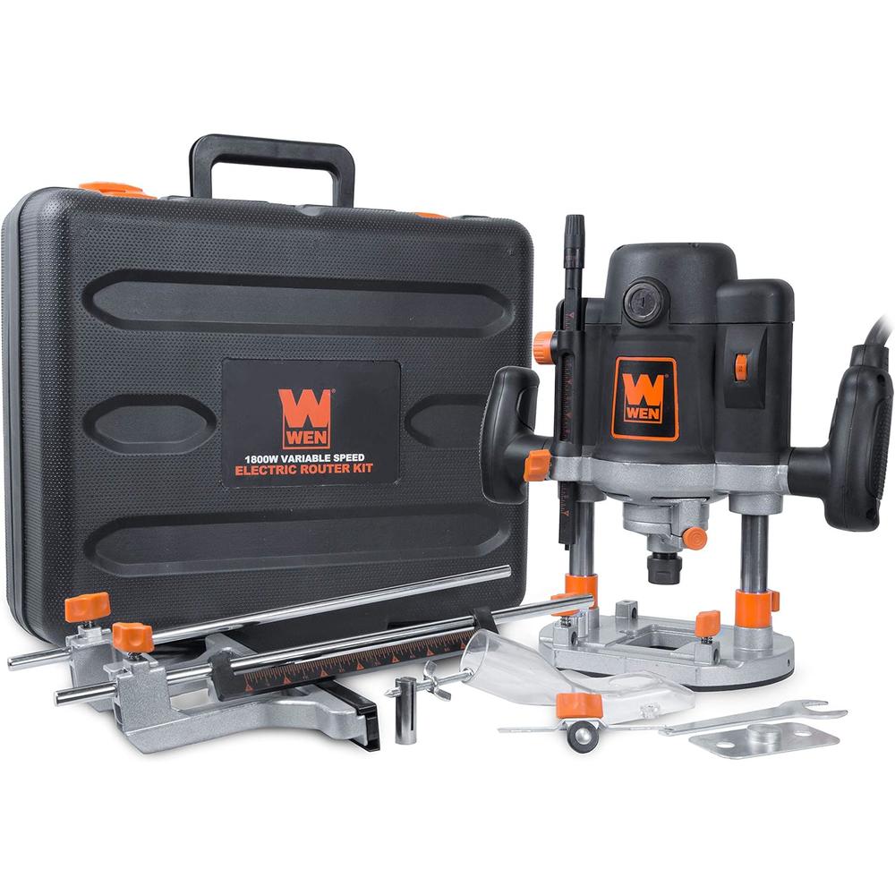 WEN RT6033 15-Amp Variable Speed Plunge Woodworking Router Kit with Carrying Case