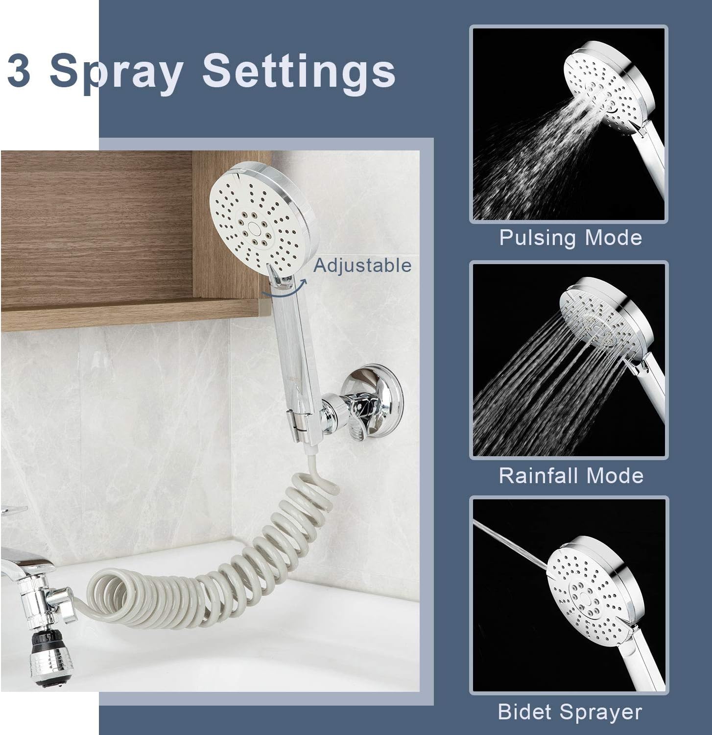 Klleyna Sink Sprayer Faucet Hose, Sprayer Attachment For Square Bathtub Faucet