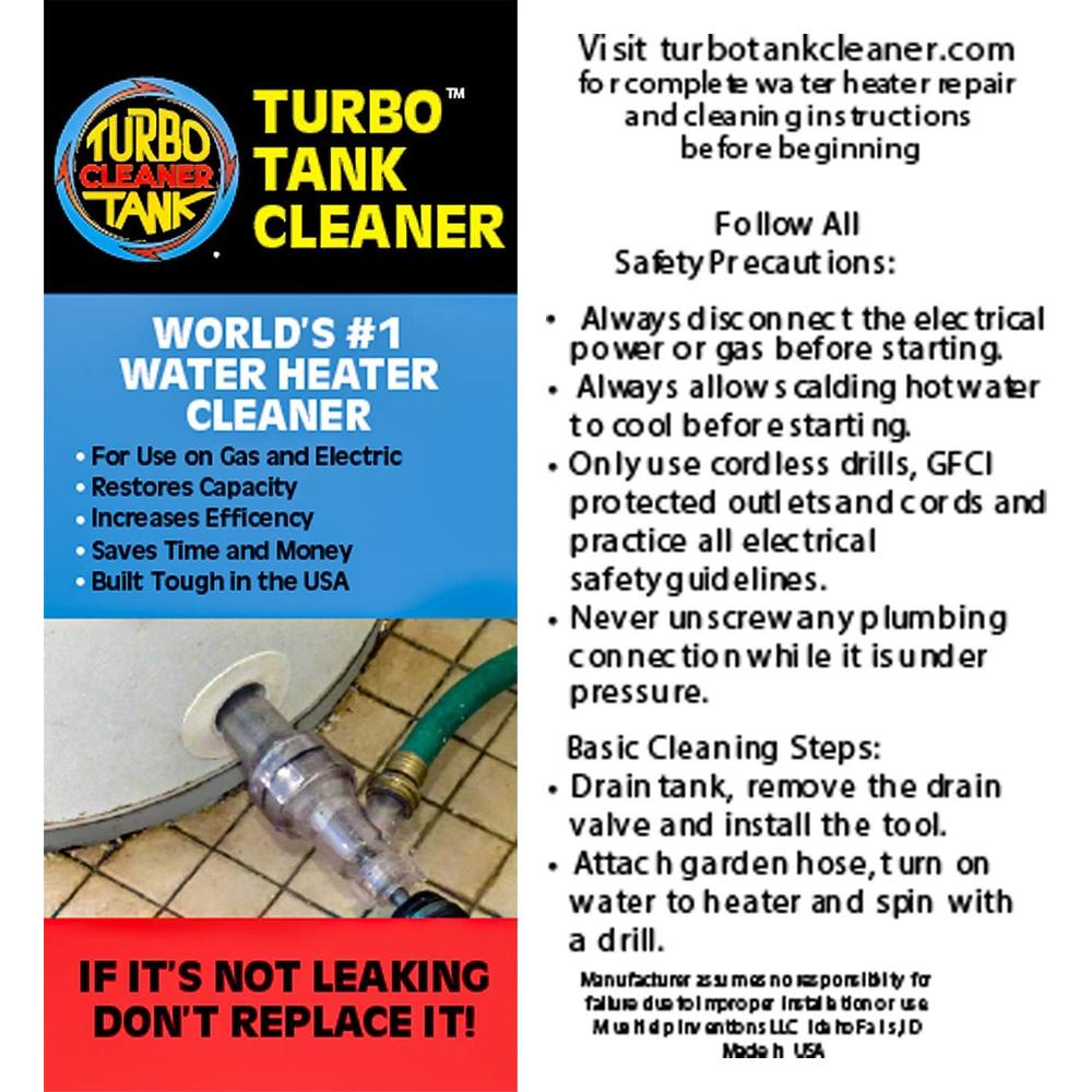 Turbo Tank Cleaner - Water Heater Hard Water Sediment DIY Cleaning Tool