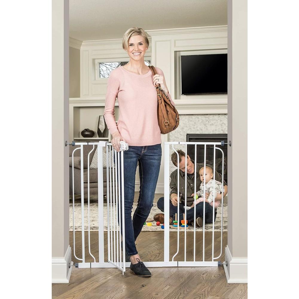 regalo 37-Inch Extra Tall and 49-Inch Wide Walk Thru Baby Gate, Includes 4-Inch and 12-inch Extension Kit,( 4 count of Pressure