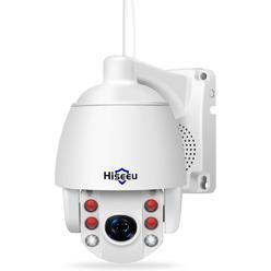 Hiseeu 3MP HD Outdoor Wireless Security Camera,Pan Tilt Zoom (5X Digital) 2K,Two-Way Audio,IP66 Waterproof,Motion Detection,with Flood